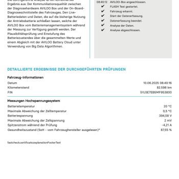 Tesla model 3 Long Range SOH 87,55% full